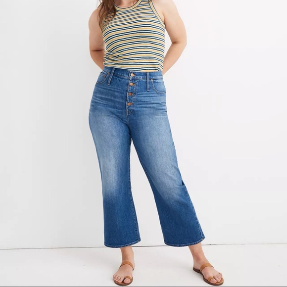 Madewell Slim Wide Leg Jeans Olympia Wash - Picture 3 of 4